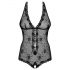 Obsessive Fiorenta - body in pizzo nero aperto con perline