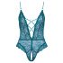 Cottelli - Body in pizzo aperto con lacci (verde) - M