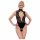 Abierta Fina - Body aperto in pizzo con strass (nero) - M