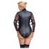 Cottelli Bondage Taglie Forti - body con maniche in pizzo (nero) - 2XL