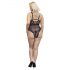 Cottelli Curves Plus Size - Body trasparente con motivo (nero)