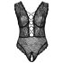 Cottelli Curves Plus Size - Body trasparente con motivo (nero)