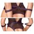 Cottelli Bondage - body aperto con polsiere (nero) - XL