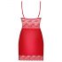 Obsessive Lovica - Babydoll in pizzo con perizoma (rosso) - 2XL