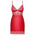 Obsessive Lovica - Babydoll in pizzo con perizoma (rosso)