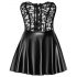 Noir - mini abito lucido con top in pizzo (nero)