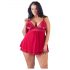 Cottelli Taglie Forti - Babydoll Lingerie in Pizzo (Rosso)