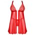 Obsessive Elianes - Babydoll di pizzo rosso con set sensuale - M/L