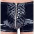 Black Level - Shorts uomo con cerniera e dettagli a coste (nero)