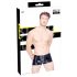 Black Level - Shorts uomo con cerniera e dettagli a coste (nero) - M