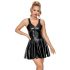 LATEX - minidress con gonna a balze (nero) - M