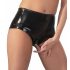 LATEX - Slip donna con condom vaginale (nero)