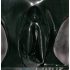 LATEX - Slip donna con condom vaginale (nero) - M