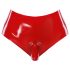 LATEX - Slip con dildo realistico (rosso)