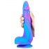 Inkipus - Dildo in silicone con testicoli 18cm (blu-rosa)