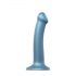 Strap-on-me Metallic Shine M - dildo blu metallizzato, delicato sulla pelle