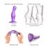 Strap-on-me Curvy L - dildo ondulato con base (viola)