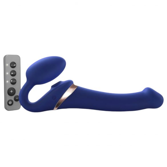 Strap-on-me M - vibratore strap-on a onde d'aria (blu)