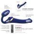 Strap-on-me M - vibratore strap-on a onde d'aria (blu)