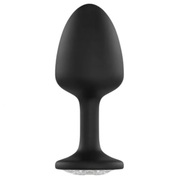 Dorcel Geisha Plug Diamante M - plug anale nero con pietra bianca