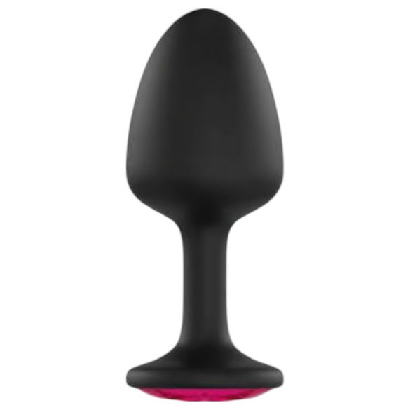 Dorcel Geisha Plug Ruby M - plug anale nero con gemma rosa