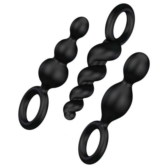 Satisfyer Booty Call - Set di plug anali nero (3 pezzi)