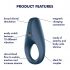 Satisfyer Rocket Ring - vibrante anello fallico impermeabile (blu)