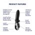 Satisfyer Hot Passion - vibratore anale riscaldante smart (nero)