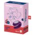 Satisfyer Double Joy - vibratore per coppie smart e impermeabile (viola)