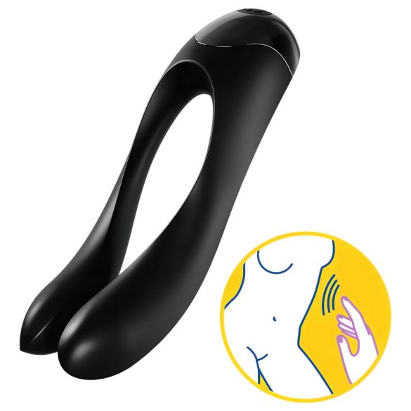 Satisfyer Candy Cane - vibratore a doppia punta, ricaricabile e impermeabile (nero)