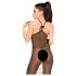 Penthouse Love on Fire - Bodystocking trasparente scintillante con perizoma (nero)