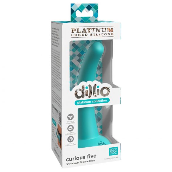 Dillio Curious Five - Dildo in silicone (15 cm) - turchese