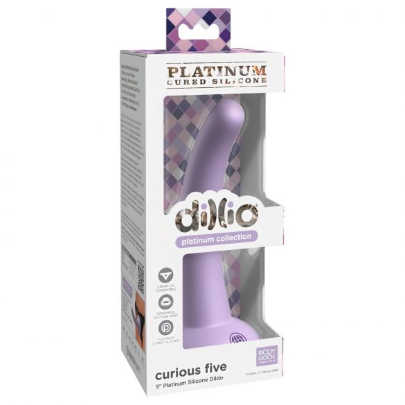 Dillio Curious Five - Dildo in silicone con ventosa (15cm) - viola