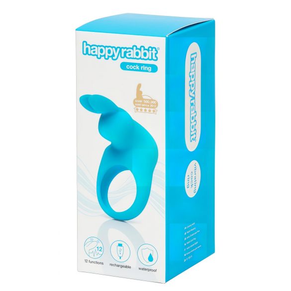 Happyrabbit Cock - anello vibrante ricaricabile (blu)