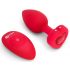 b-vibe heart - vibratore anale rosso, ricaricabile e telecomandato