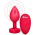 b-vibe heart - vibratore anale rosso, ricaricabile e telecomandato