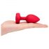 b-vibe heart - vibratore anale rosso, ricaricabile e telecomandato