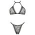 Obsessive Xenita - Set reggiseno trasparente con motivo (grigio)