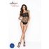 Passion BS035 - Body a rete nero aperto con spalline - Taglia S-L