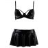 Passion Deby - Set reggiseno e minigonna nera seducente - L/XL