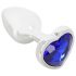 Magic Shiver - plug anale in metallo con gemma (blu)