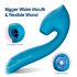 Vibeconnect - Vibratore impermeabile G-spot e stimolatore clitorideo (blu)