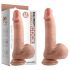 Dual Density - Dildo realistico con ventosa e testicoli - 18cm (naturale)