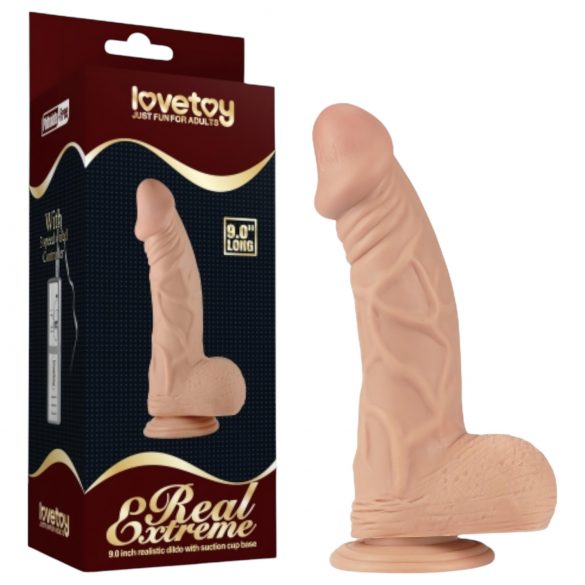 Lovetoy Real Extreme - Dildo con ventosa e testicoli - 23 cm (natura)