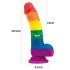 Lovetoy Prider - Dildo Realistico in Silicone Liquido - 19cm (Arcobaleno)