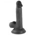 Mr. Rude - Dildo realistico ventosa con testicoli 17cm (nero)