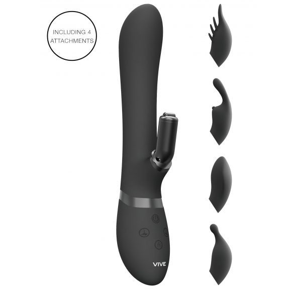 Vive Chou - Vibratore 4in1 con stimolatore clitorideo (nero)