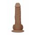 RealRock Dong 8 - Dildo realistico con testicoli (20cm) - naturale scuro