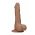 RealRock Dong 8 - Dildo realistico con testicoli (20cm) - naturale scuro