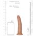 RealRock Slim - dildo realistico 15,5 cm (tonalità naturale scura)